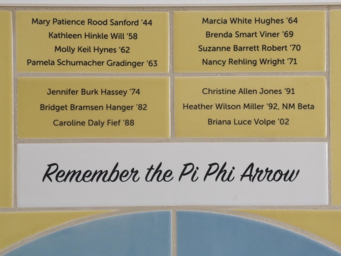 Pi Phi donor plaque